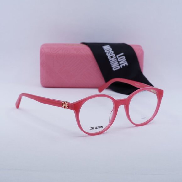 Moschino MOL523 0C9A00 Round Eyeglasses 49mm - Shiny Pink - Picture 7 of 10